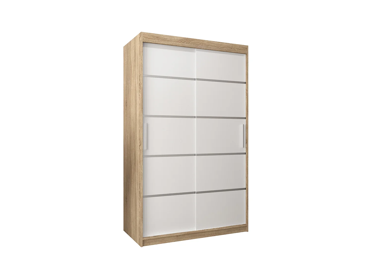 ARMOIRE VERONA 1 À PORTES COULISSANTES 200/120/62 2 Portes (Sonoma/Blanc)