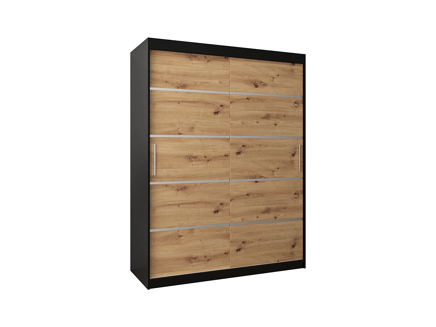 ARMOIRE VERONA 1 À PORTES COULISSANTES 200/150/62 2 Portes (Noir/Artisan)