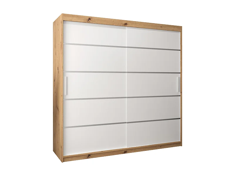 ARMOIRE VERONA 1 À PORTES COULISSANTES 200/200/62 2 Portes (Artisan/Blanc)