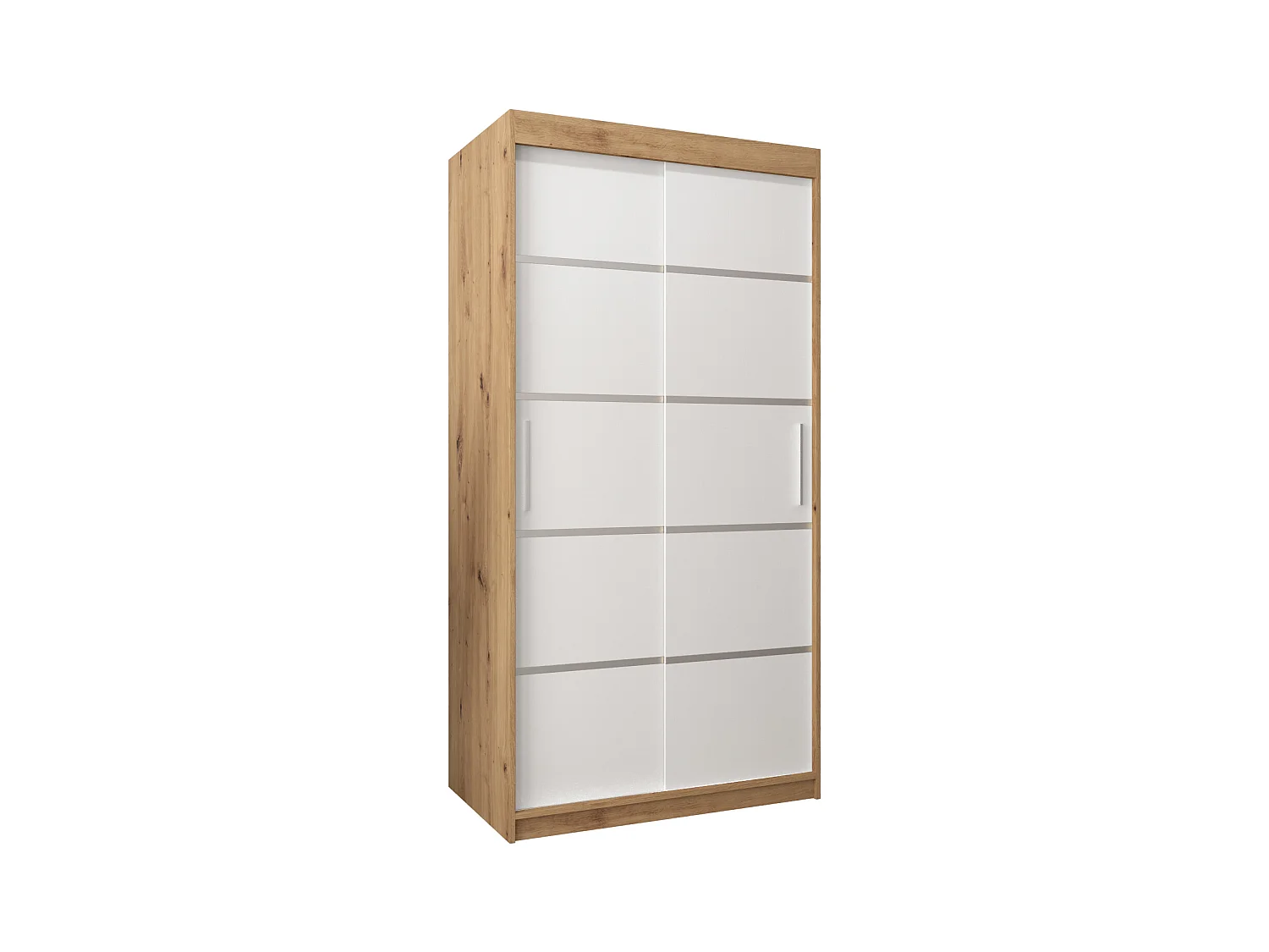 ARMOIRE VERONA 1 À PORTES COULISSANTES 200/100/62 2 Portes (Artisan/Blanc)