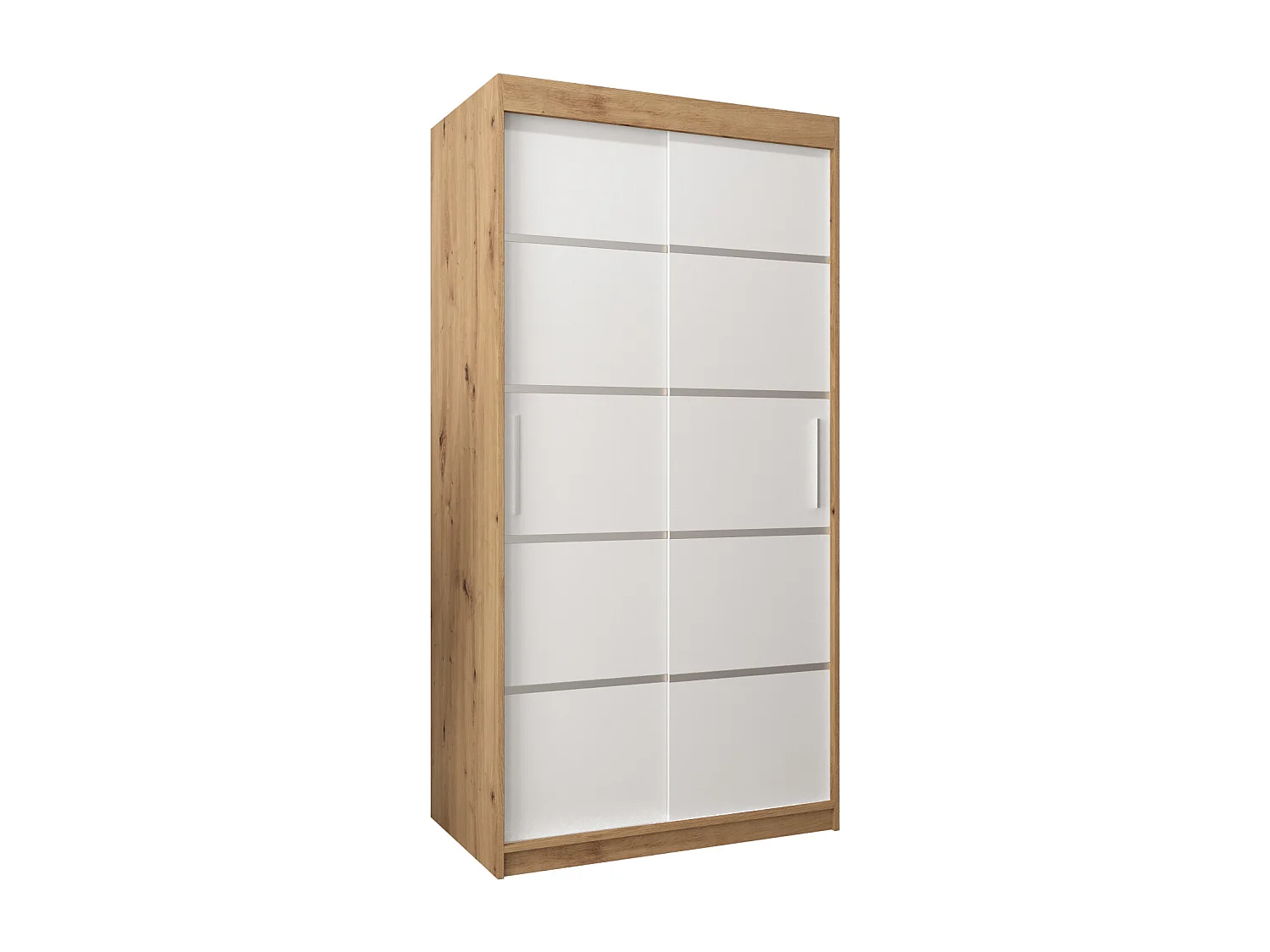 ARMOIRE VERONA 1 À PORTES COULISSANTES 200/100/62 2 Portes (Artisan/Blanc)