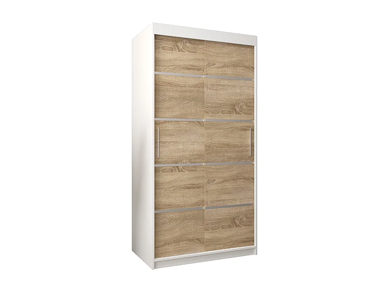 ARMOIRE VERONA 1 À PORTES COULISSANTES 200/100/62 2 Portes (Blanc/Sonoma)