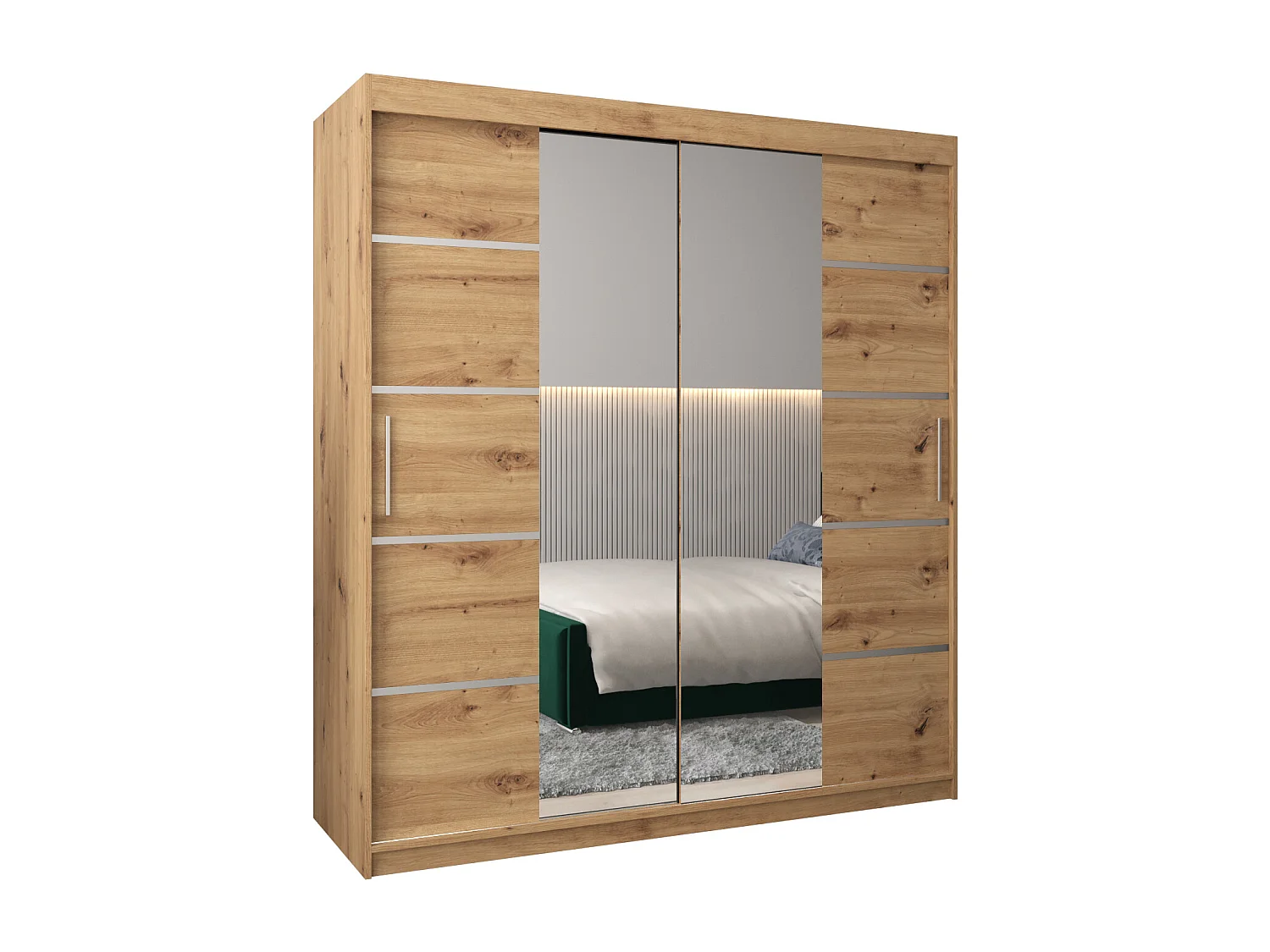 ARMARIO VERONA 4 DE PUERTAS CORREDERAS 200/180/62 2 puertas (artisan/artisan)