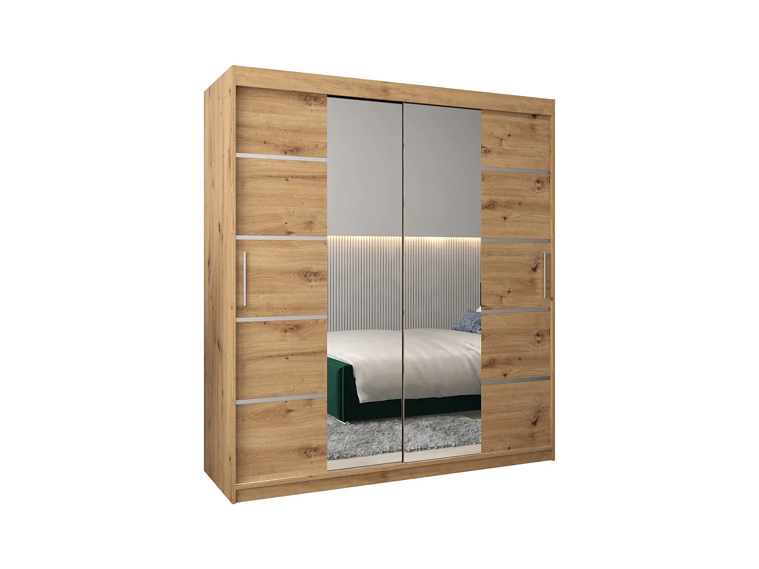 SCHWEBETÜRENSCHRANK VERONA 4 200/180/62 2-türig (Artisan/Artisan)