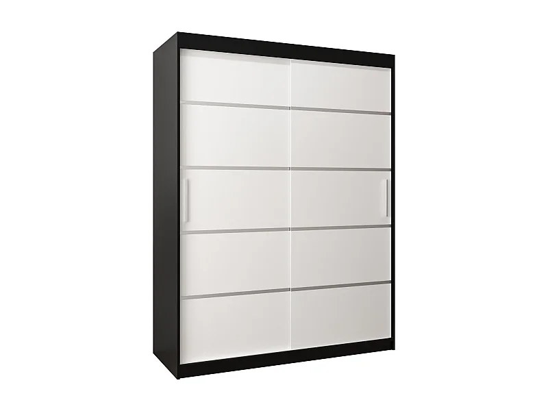 ARMOIRE VERONA 1 À PORTES COULISSANTES 200/150/62 2 Portes (Noir/Blanc)