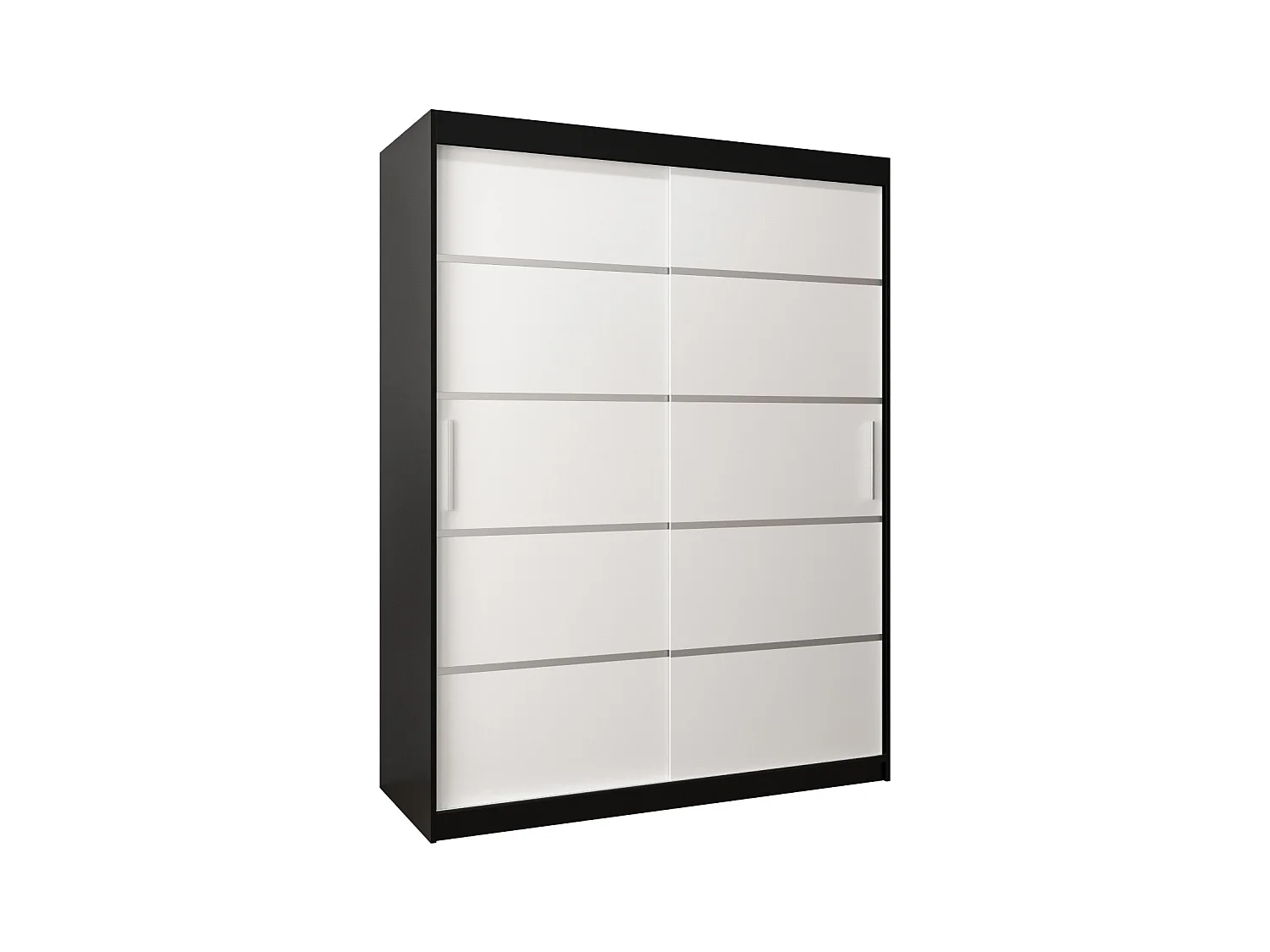 ARMOIRE VERONA 1 À PORTES COULISSANTES 200/150/62 2 Portes (Noir/Blanc)
