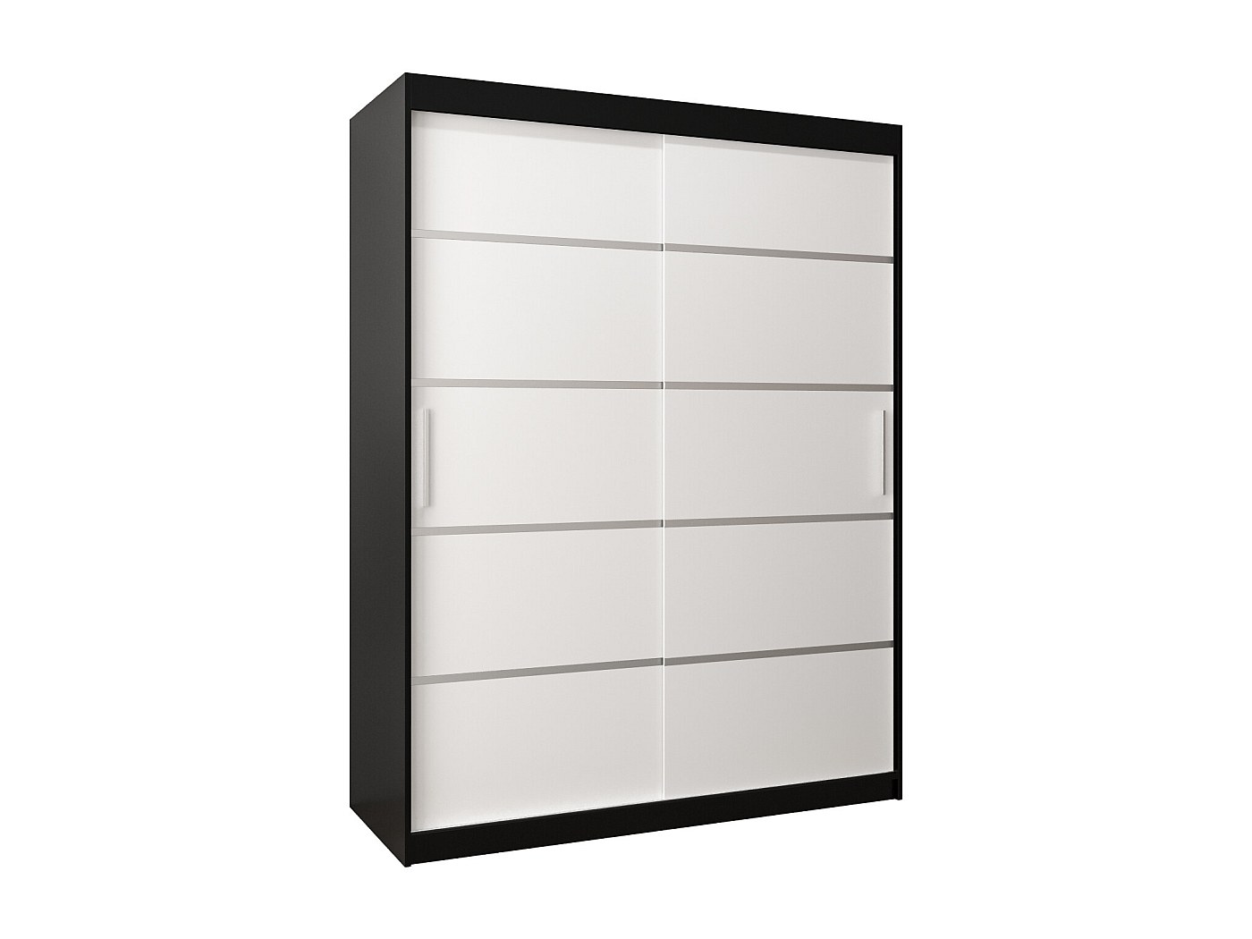 ABIKSMEBLE Elypse 150 Armadio da Camera a Due Ante Scorrevoli - Armadio Moderno con Specchio, Barra e Ripiani - 150x200x62 cm (L x A x P) - Artisan + Nero Opaco