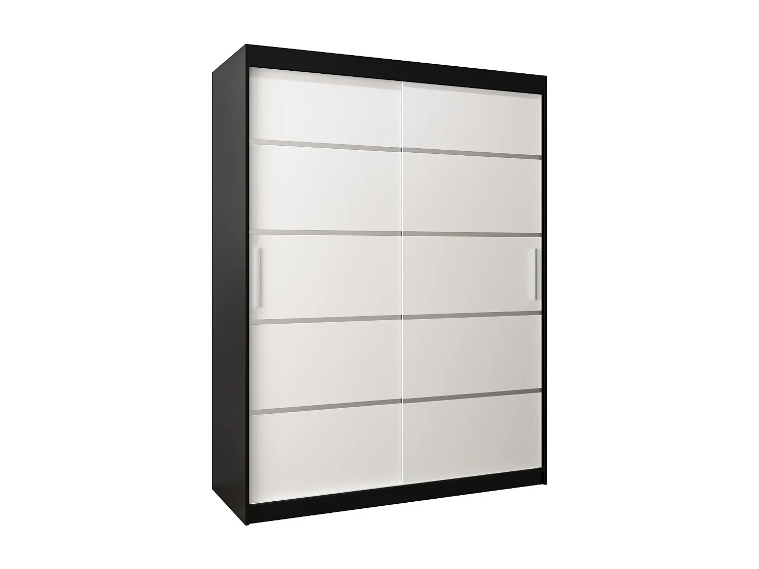 ARMOIRE VERONA 1 À PORTES COULISSANTES 200/150/62 2 Portes (Noir/Blanc)