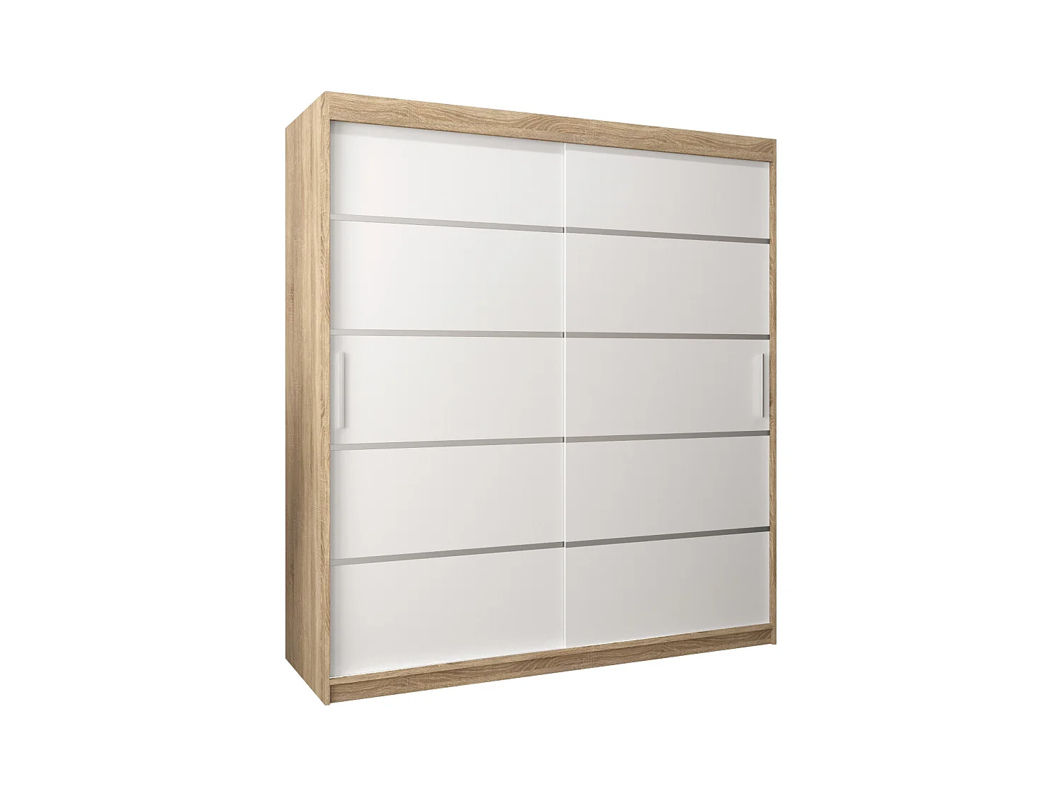ARMOIRE VERONA 1 À PORTES COULISSANTES 200/180/62 2 Portes (Sonoma/Blanc)