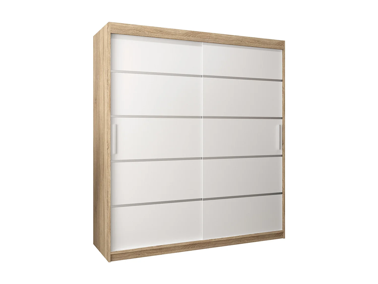 ARMOIRE VERONA 1 À PORTES COULISSANTES 200/180/62 2 Portes (Sonoma/Blanc)