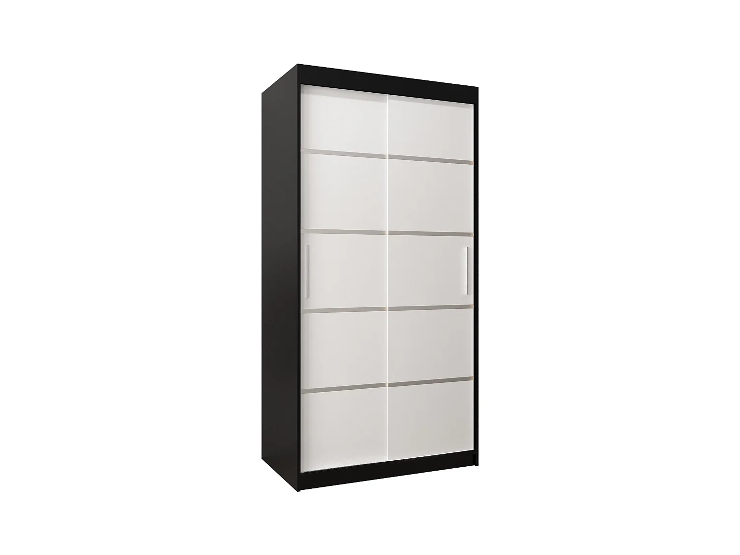 ARMOIRE VERONA 1 À PORTES COULISSANTES 200/100/62 2 Portes (Noir/Blanc)