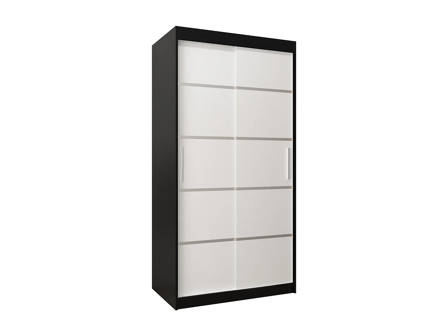 ARMOIRE VERONA 1 À PORTES COULISSANTES 200/100/62 2 Portes (Noir/Blanc)