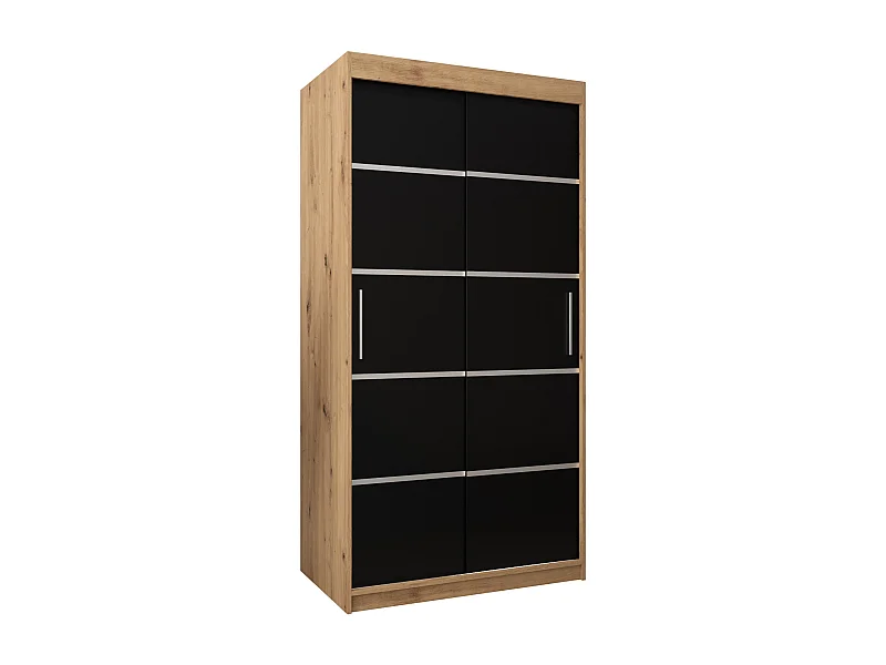 SCHWEBETÜRENSCHRANK VERONA 1 200/100/62 2-türig (Artisan/Schwarz)