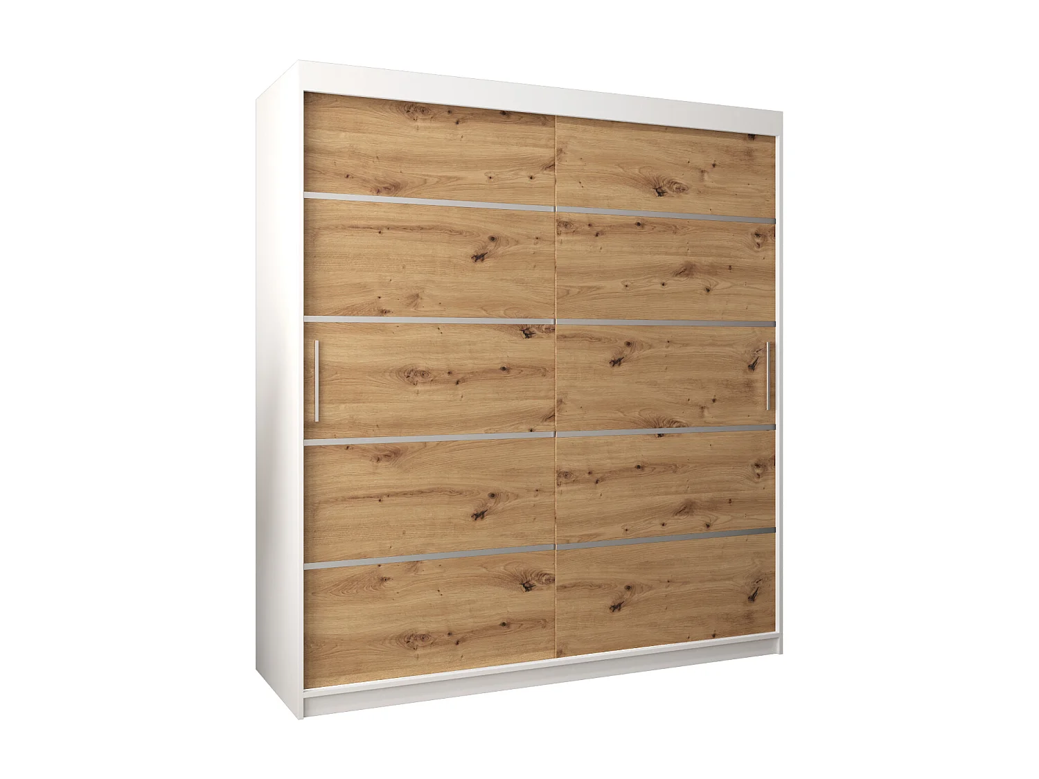 ARMOIRE VERONA 1 À PORTES COULISSANTES 200/180/62 2 Portes (Blanc/Artisan)