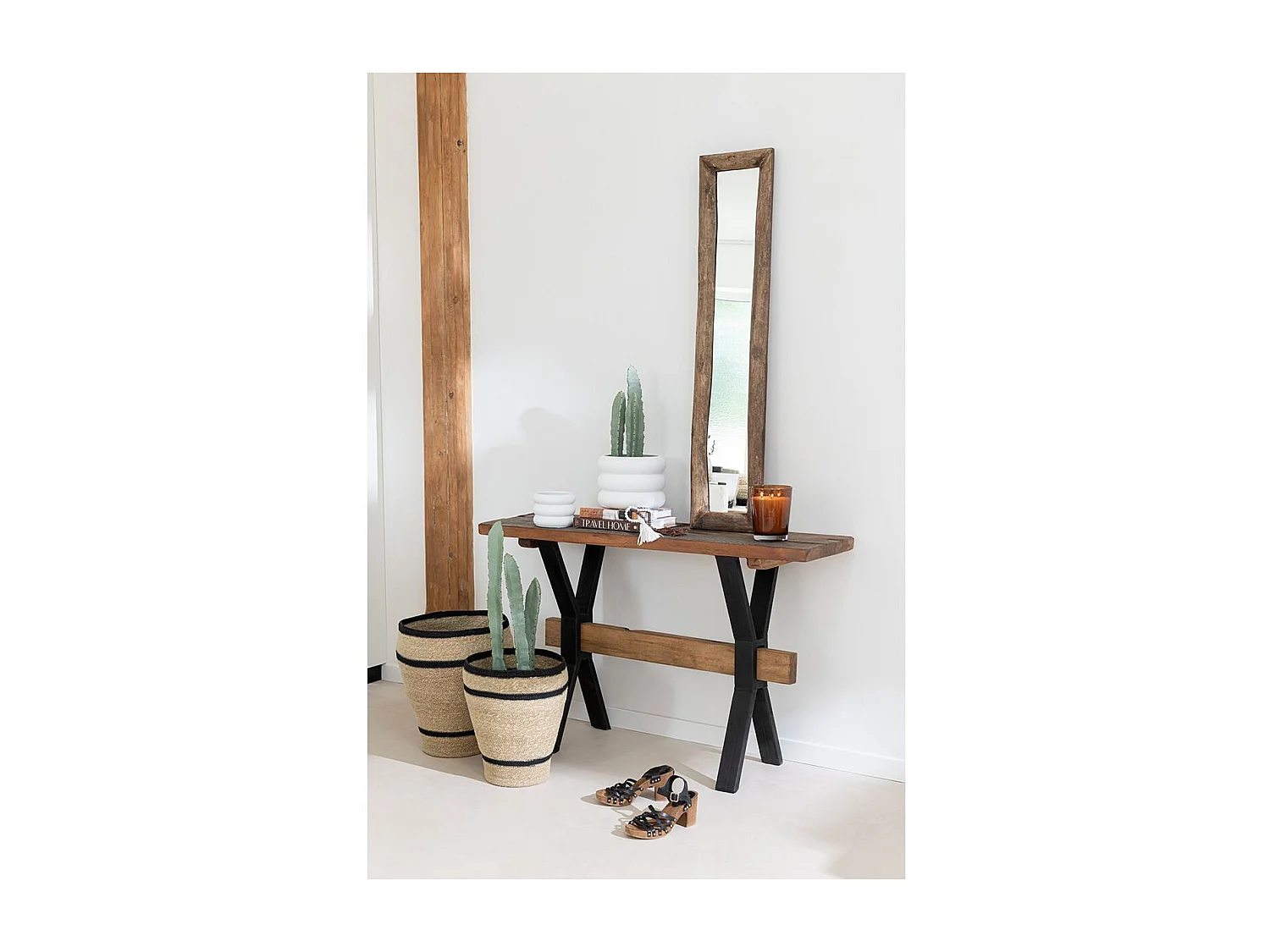 Lot de 2 Cache-Pots Paniers Lignes "Herbes Marines" 45cm Naturel