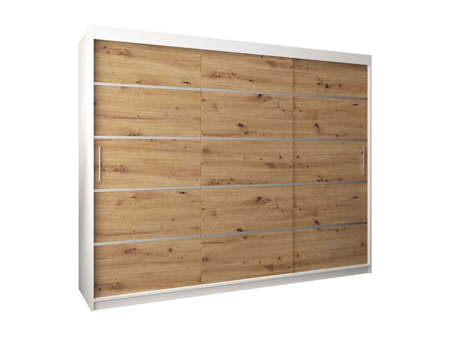 SCHWEBETÜRENSCHRANK VERONA 1 200/250/62 3-türig (Weiß/Artisan)