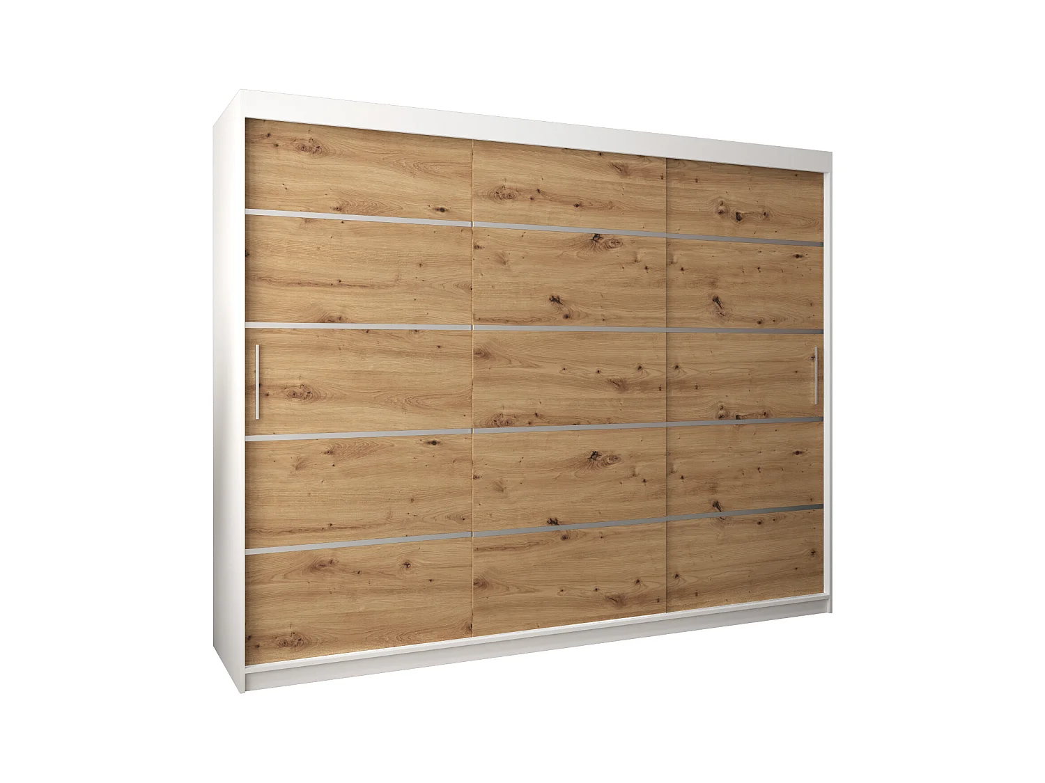ARMOIRE VERONA 1 À PORTES COULISSANTES 200/250/62 3 Portes (Blanc/Artisan)