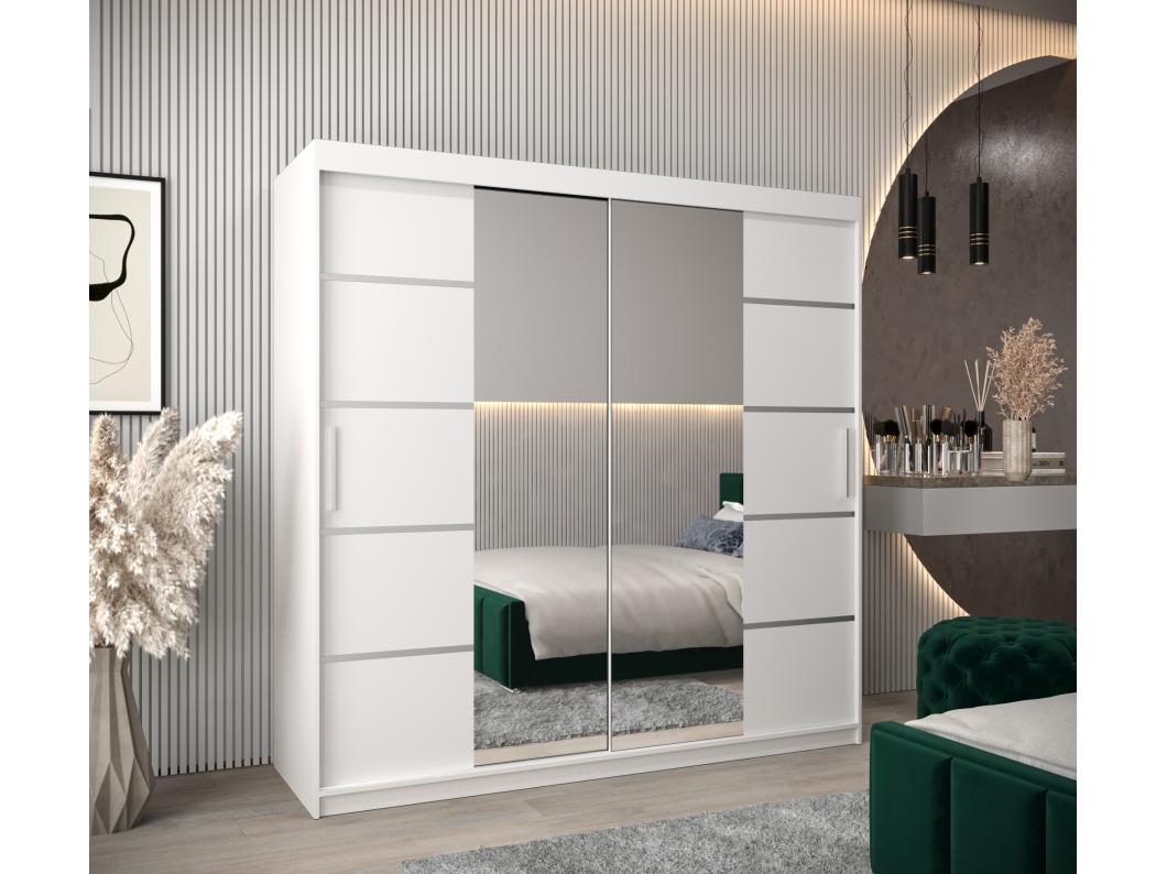 ARMADIO VERONA 4 AD ANTE SCORREVOLI 200/200/62 2 porte (Bianco/Bianco)