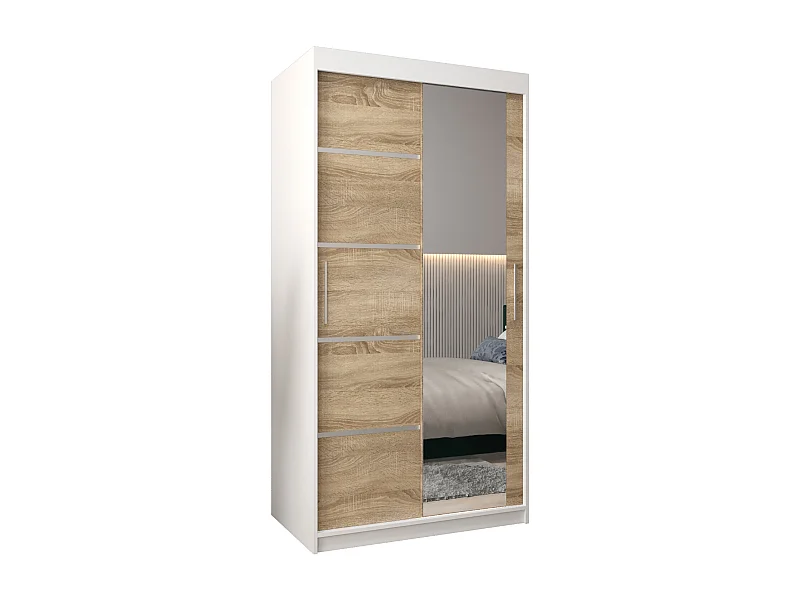 ARMOIRE VERONA 2 À PORTES COULISSANTES 200/100/62 2 Portes (Blanc/Sonoma)