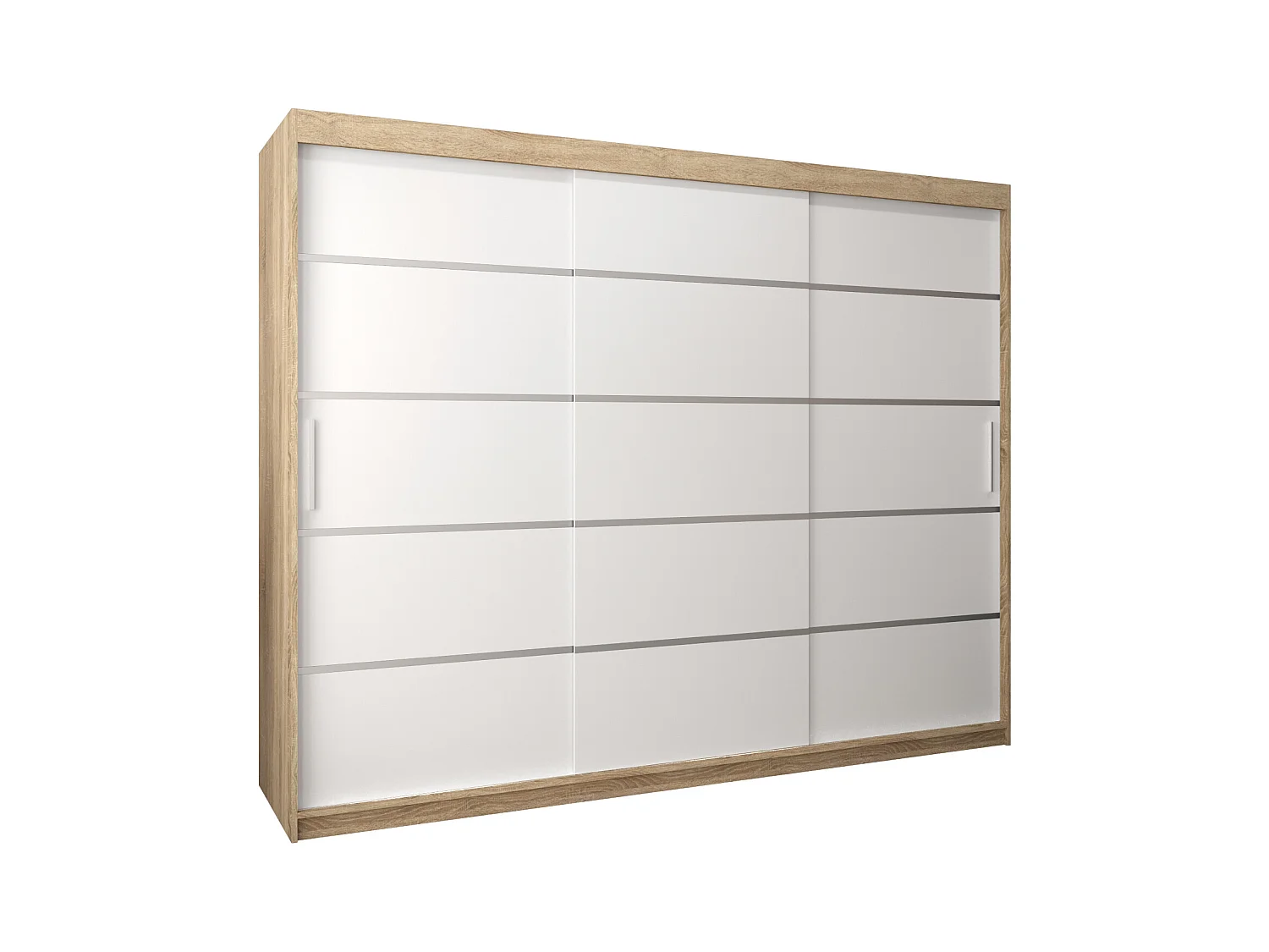 ARMADIO VERONA 1 AD ANTE SCORREVOLI 200/250/62 3 porte (Sonoma/Bianco)
