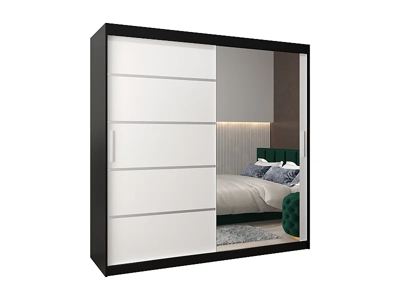 ARMARIO VERONA 2 DE PUERTAS CORREDERAS 200/200/62 2 puertas (negro/blanco)