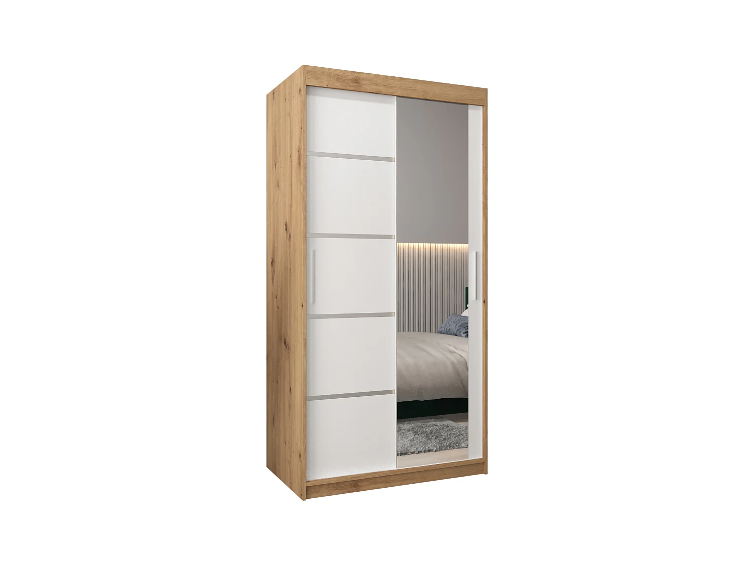 ARMOIRE VERONA 2 À PORTES COULISSANTES 200/100/62 2 Portes (Artisan/Blanc)