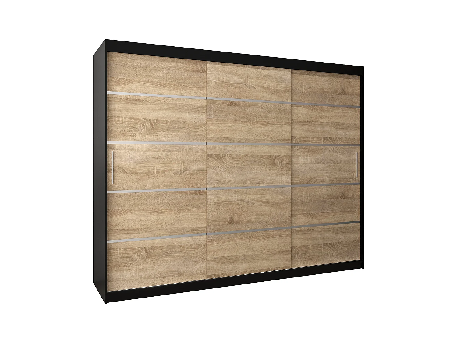 ARMOIRE VERONA 1 À PORTES COULISSANTES 200/250/62 3 Portes (Noir/Sonoma)