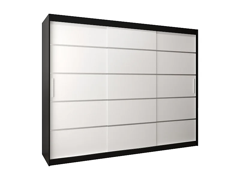 SCHWEBETÜRENSCHRANK VERONA 1 200/250/62 3-türig (Schwarz/Weiß)