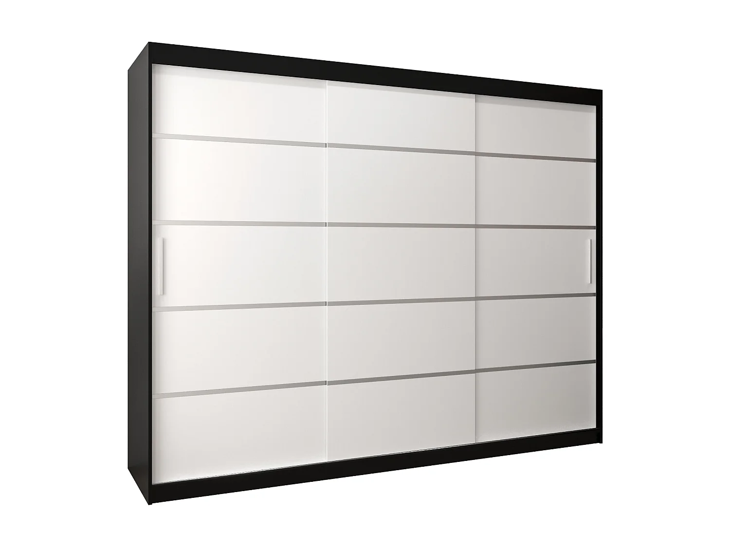 ARMOIRE VERONA 1 À PORTES COULISSANTES 200/250/62 3 Portes (Noir/Blanc)