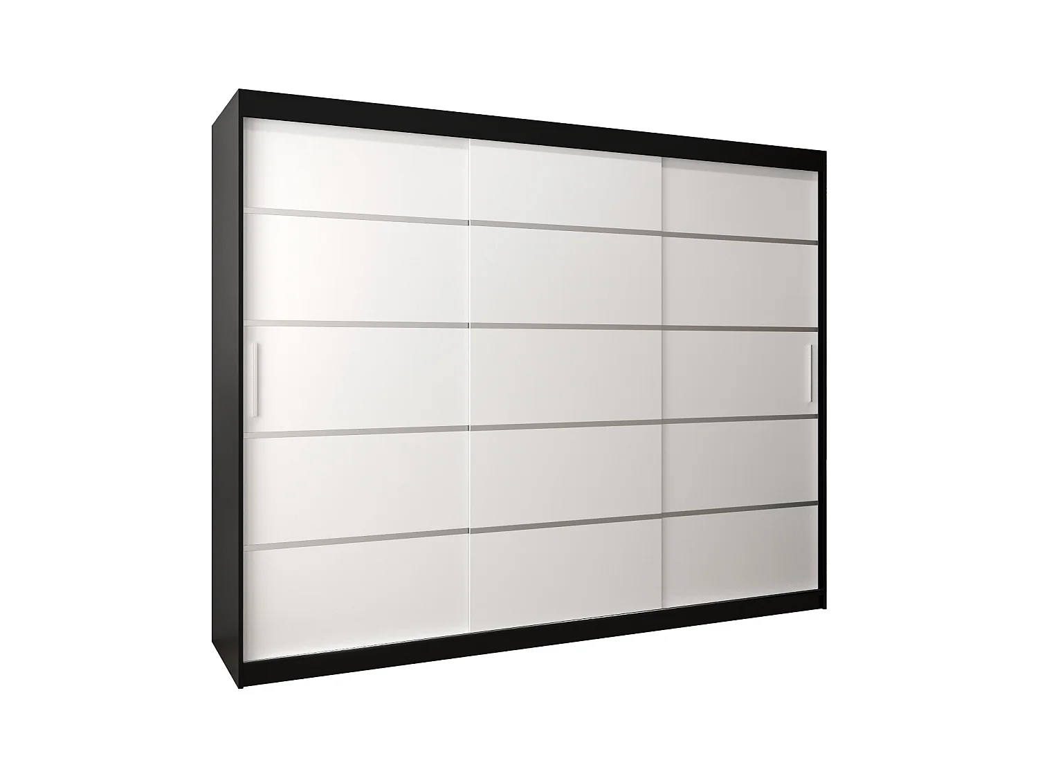 ARMOIRE VERONA 1 À PORTES COULISSANTES 200/250/62 3 Portes (Noir/Blanc)
