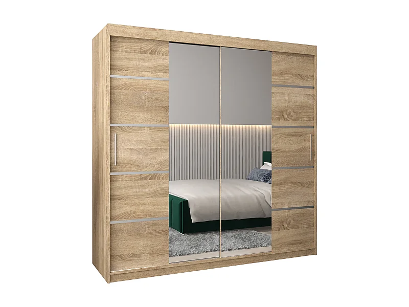 SCHWEBETÜRENSCHRANK VERONA 4 200/200/62 2-türig (Sonoma/Sonoma)