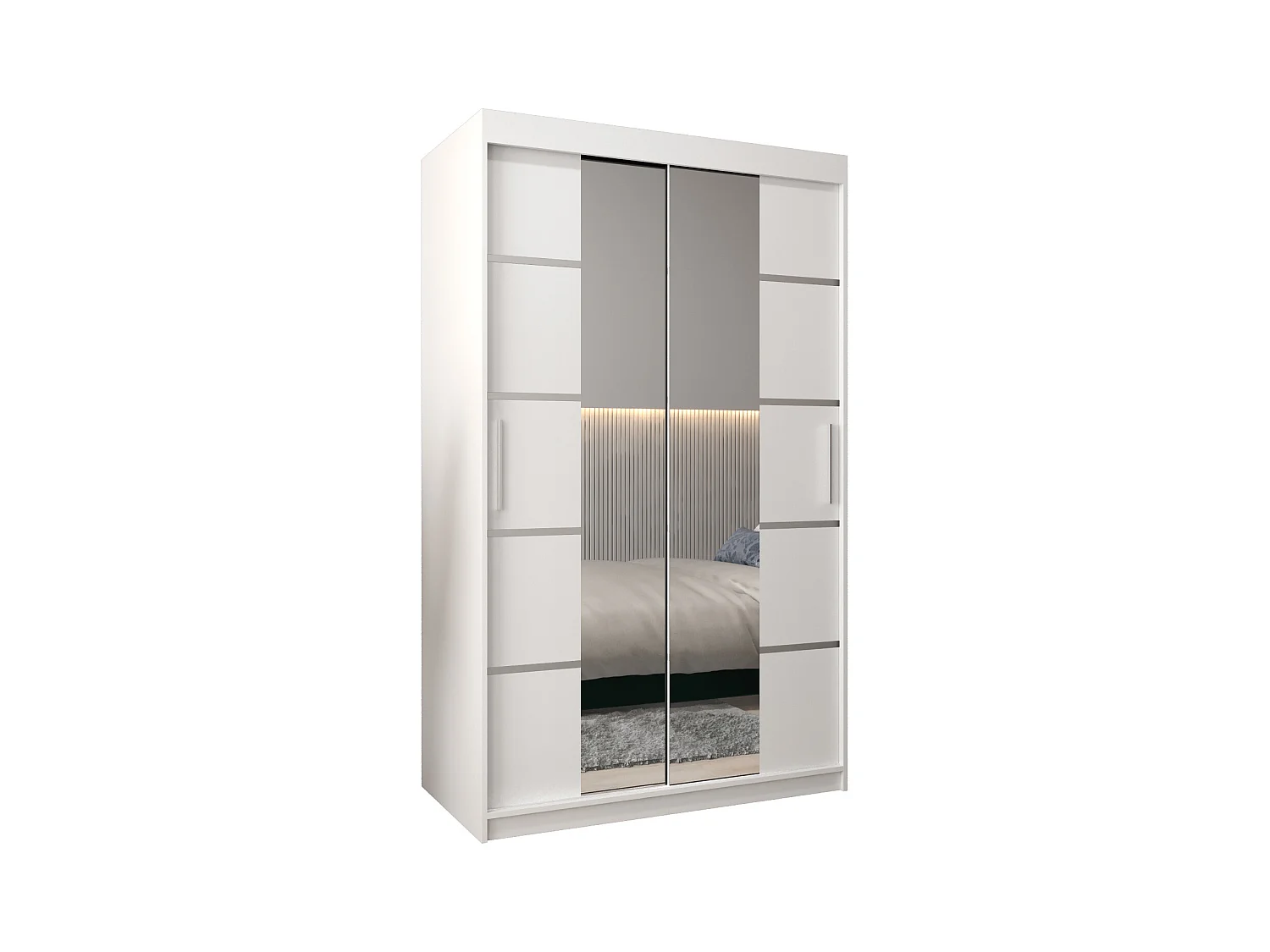 SCHWEBETÜRENSCHRANK VERONA 4 200/120/62 2-türig (Weiß/Weiß)