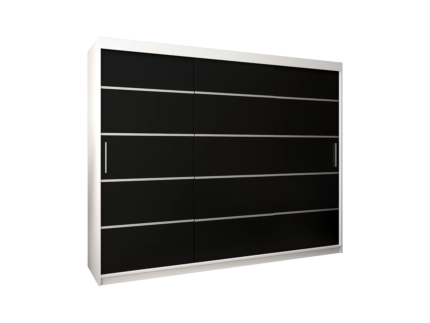 ARMOIRE VERONA 1 À PORTES COULISSANTES 200/250/62 3 Portes (Blanc/Noir)