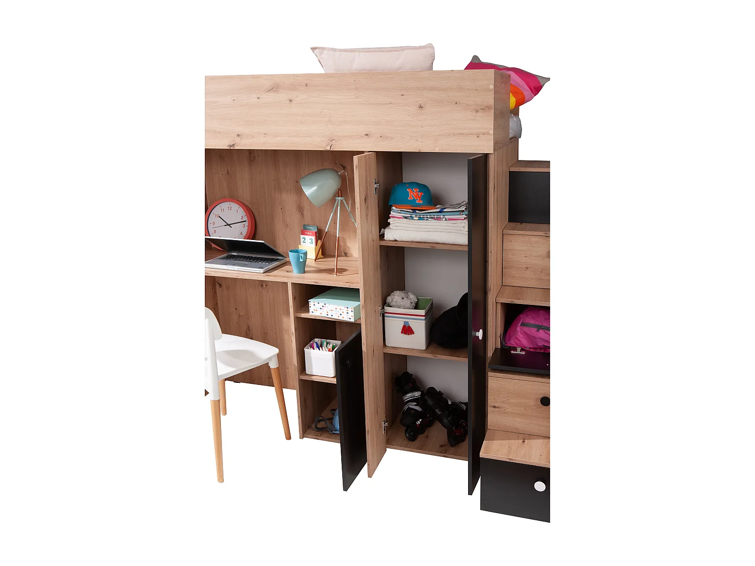 SMART 14 Etagenbett 247/165/120 (Artisan/Weiß)