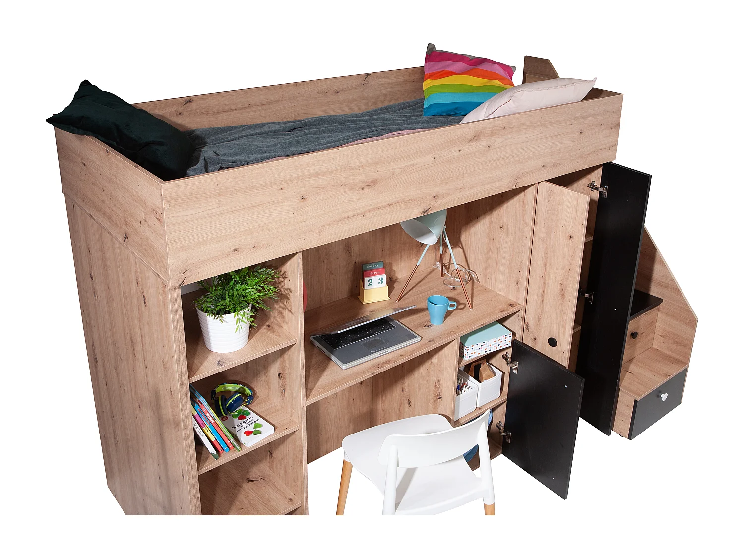 SMART 14 Etagenbett 247/165/120 (Artisan/Weiß)