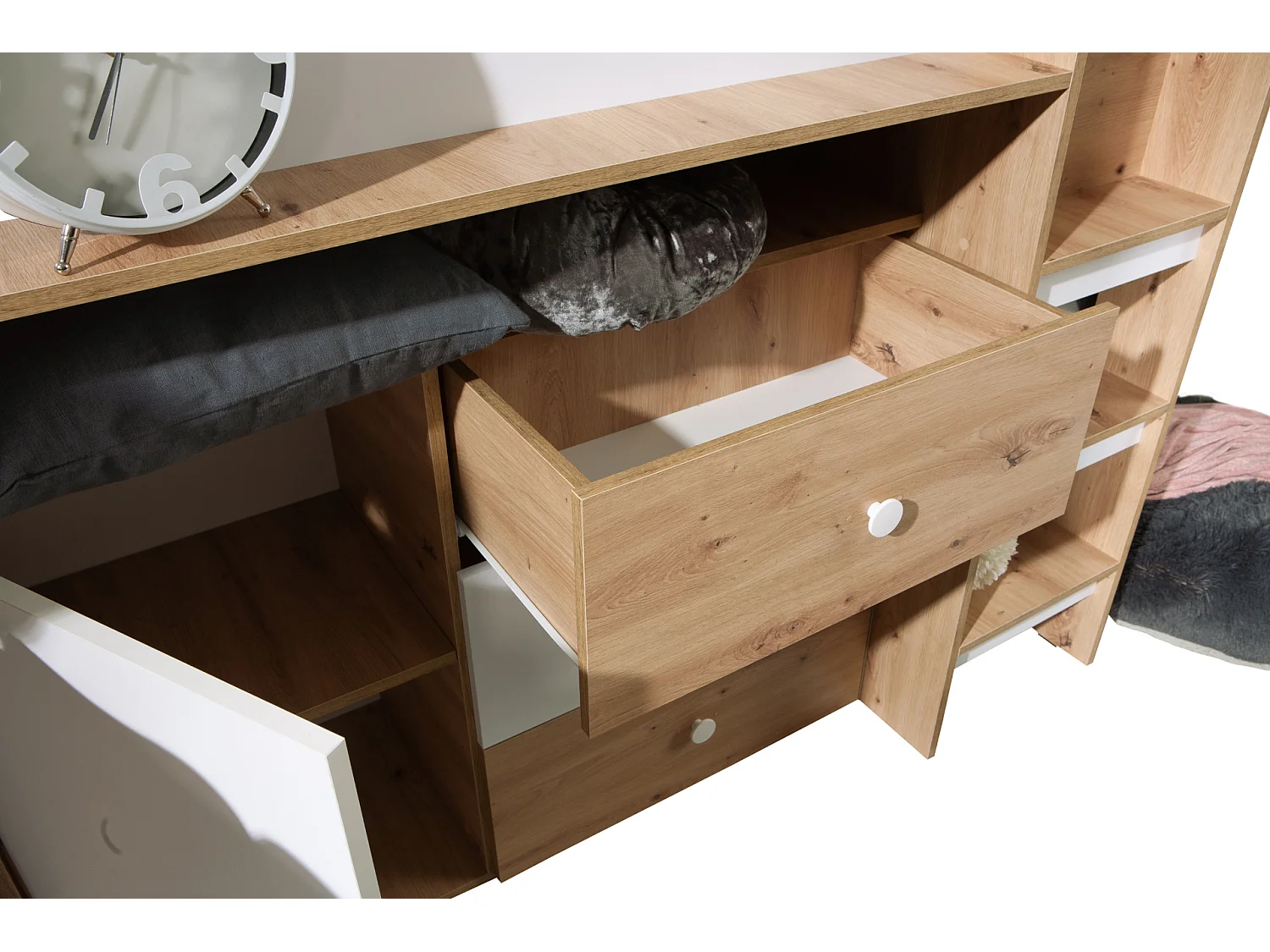 Stapelbed SMART 1 203.3/125/106.6 (Ambachtelijk/Wit)