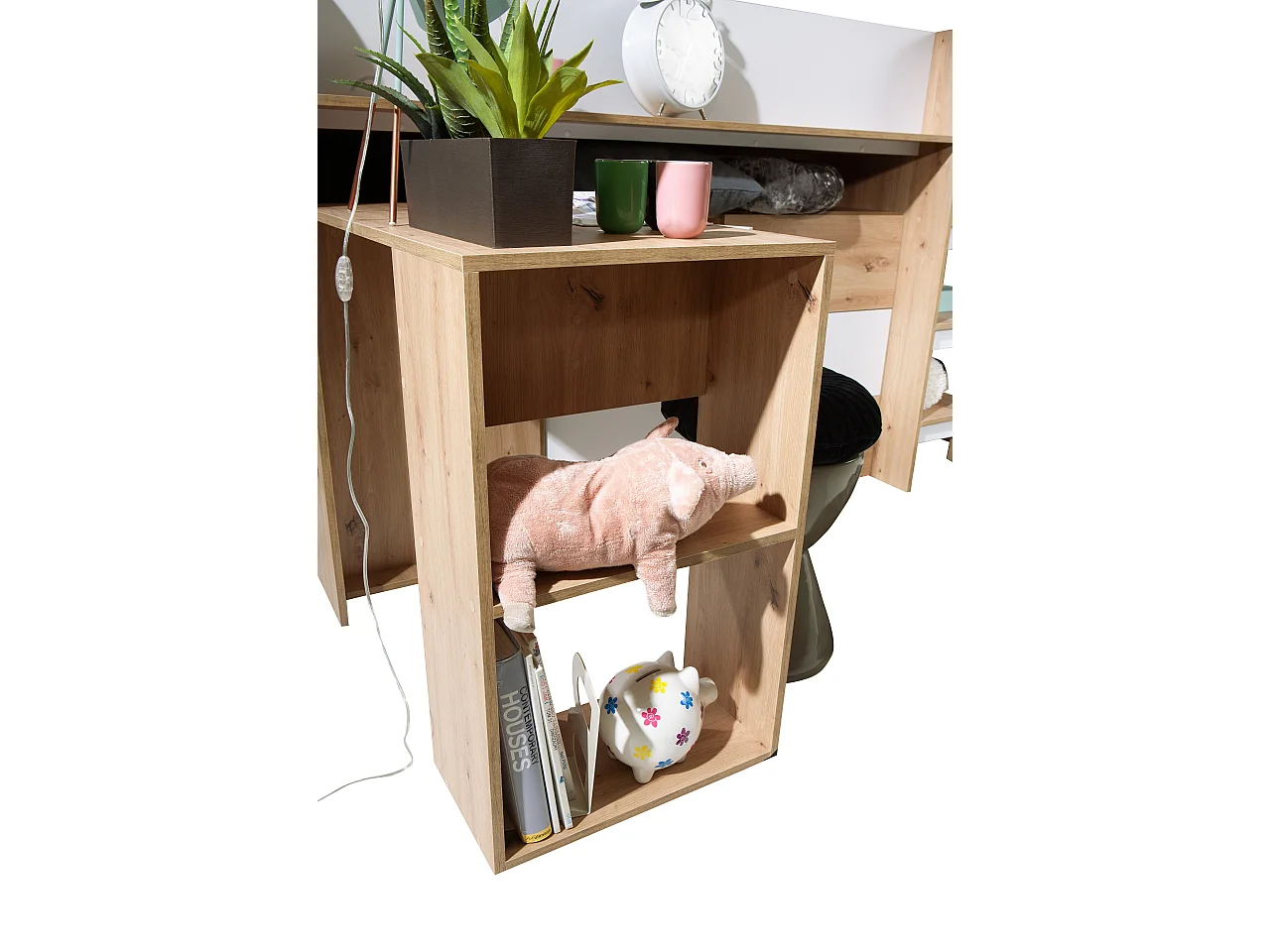 Stapelbed SMART 1 203.3/125/106.6 (Ambachtelijk/Wit)