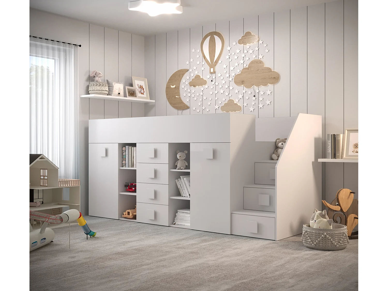 Stapelbed TOLEDO 3P 248,5/123/93 (wit)