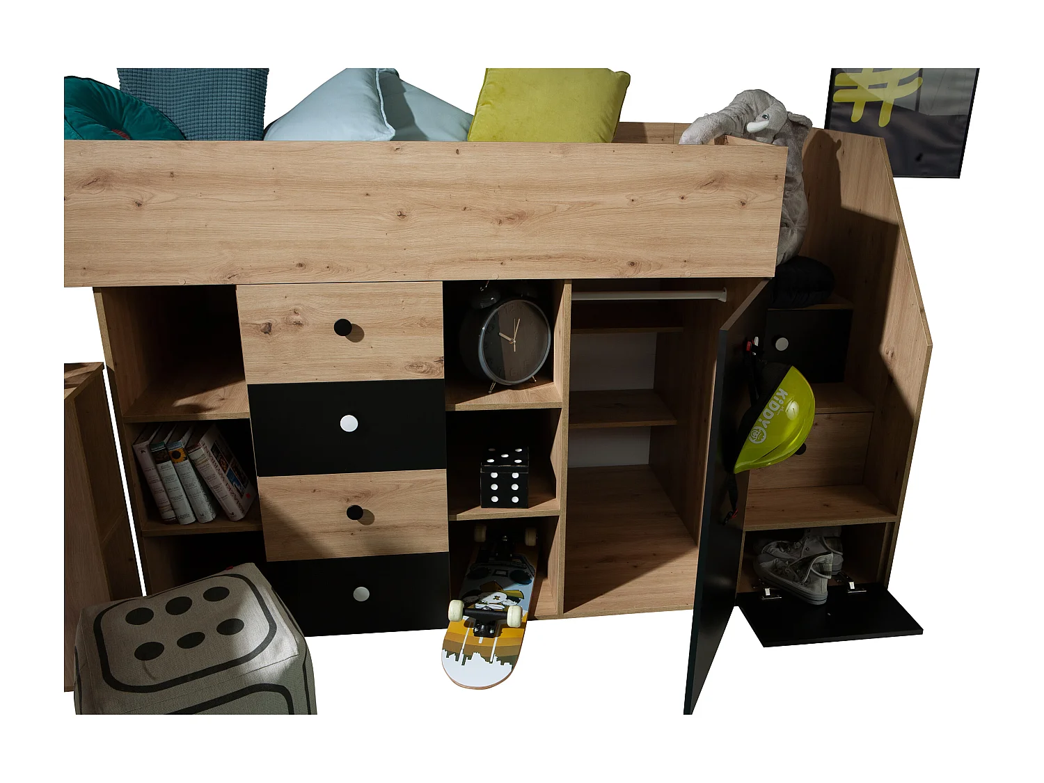 Stapelbed SMART 3L 248,5/123/93 (Ambachtsman/Wit)