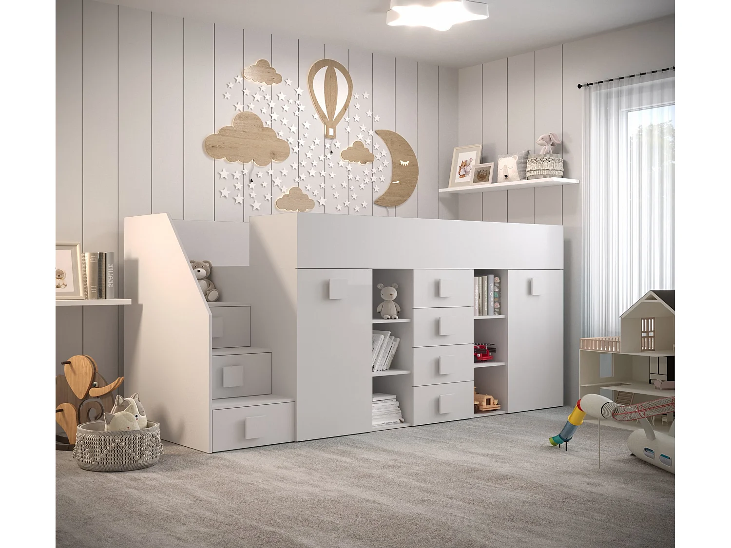 TOLEDO Stapelbed 3L 248,5/123/93 (Wit)