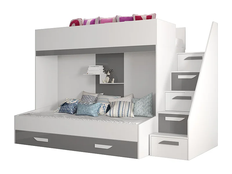 PARTY 16 letto a castello 247/165/135 (bianco/grigio)