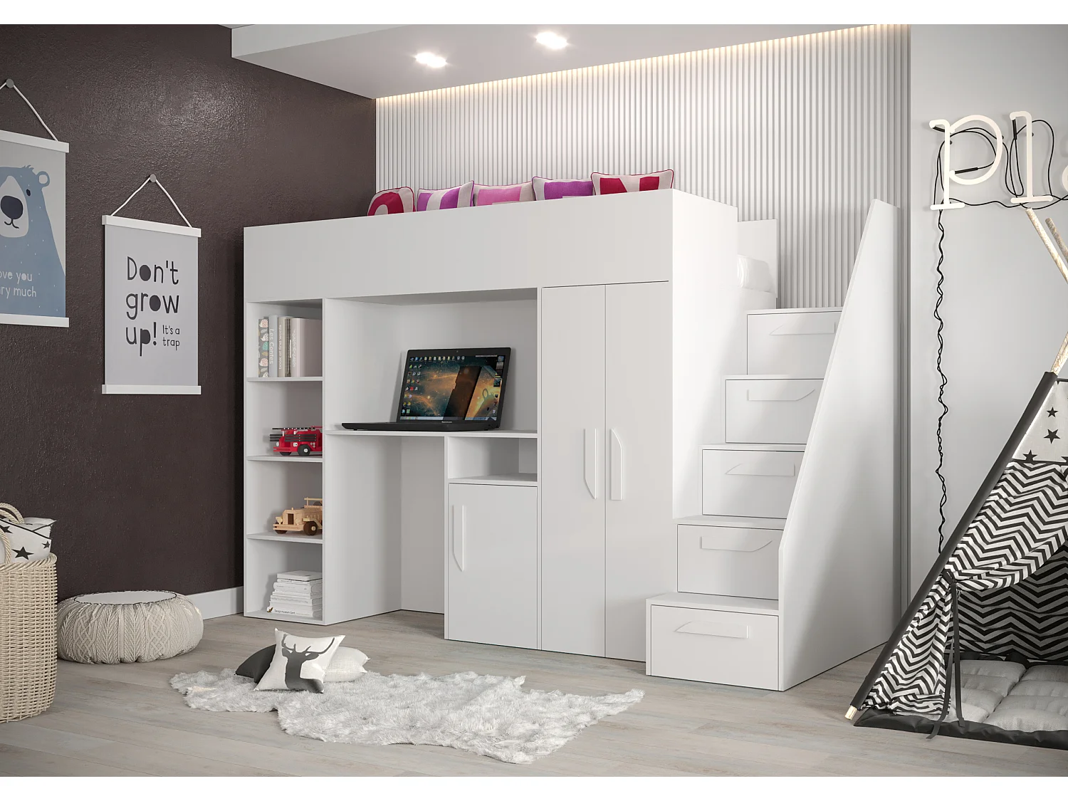 Stapelbed PARTY 14 247/165/120 (wit)