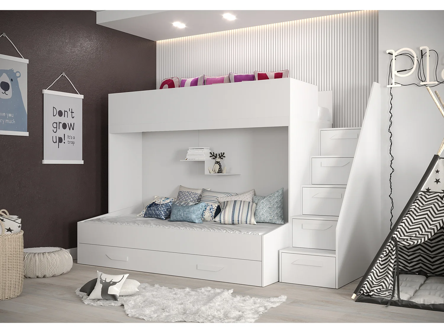 Stapelbed PARTY 16 247/165/135 (wit)