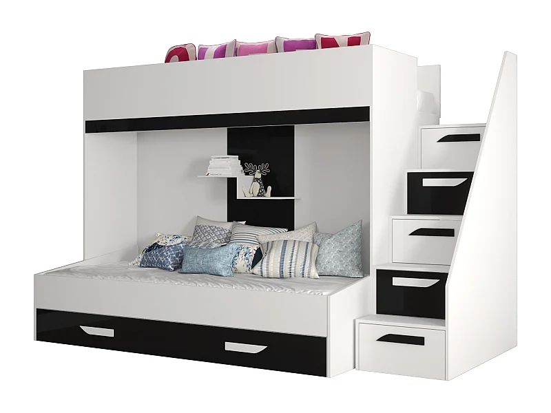 Stapelbed PARTY 16 247/165/135 (wit/zwart)