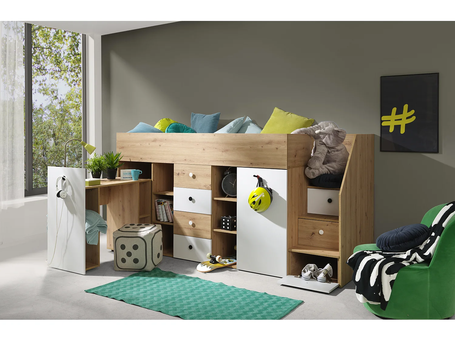 Litera SMART 3P 248.5/123/93 (Artesano/Blanco)