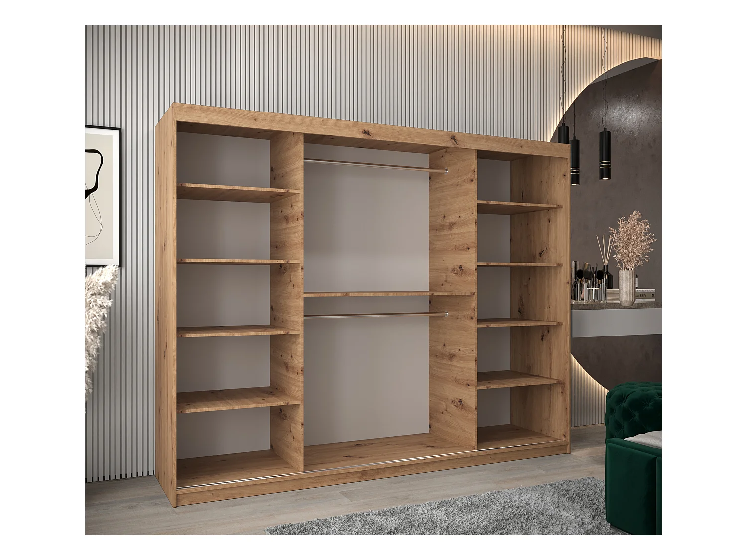 ARMOIRE VERONA 4 À PORTES COULISSANTES 200/250/62 3 Portes (Artisan/Artisan)