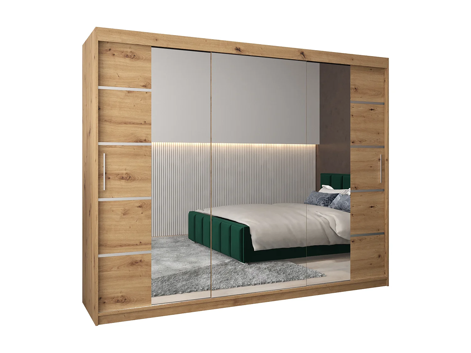 ARMOIRE VERONA 4 À PORTES COULISSANTES 200/250/62 3 Portes (Artisan/Artisan)