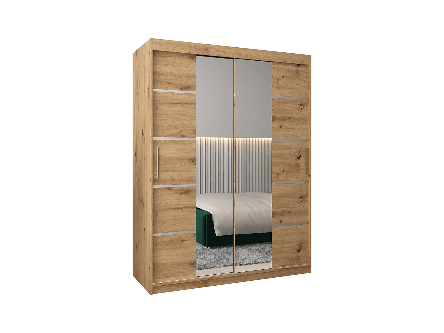 SCHWEBETÜRENSCHRANK VERONA 4 200/150/62 2-türig (Artisan/Artisan)