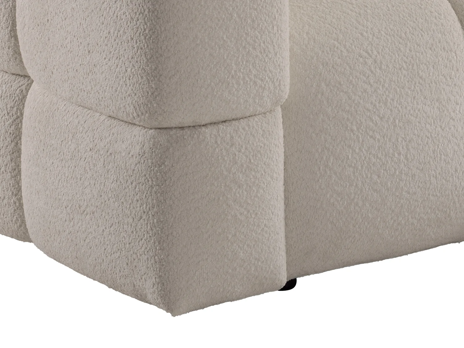 Ecksofa mit Schlaffunktion - Ecke wechselbar - Bouclé-Stoff - Beige - ISSORO II
