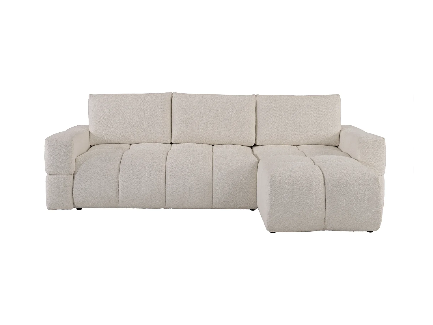 Divano letto angolare reversibile in Tessuto bouclette Beige - ISSORO